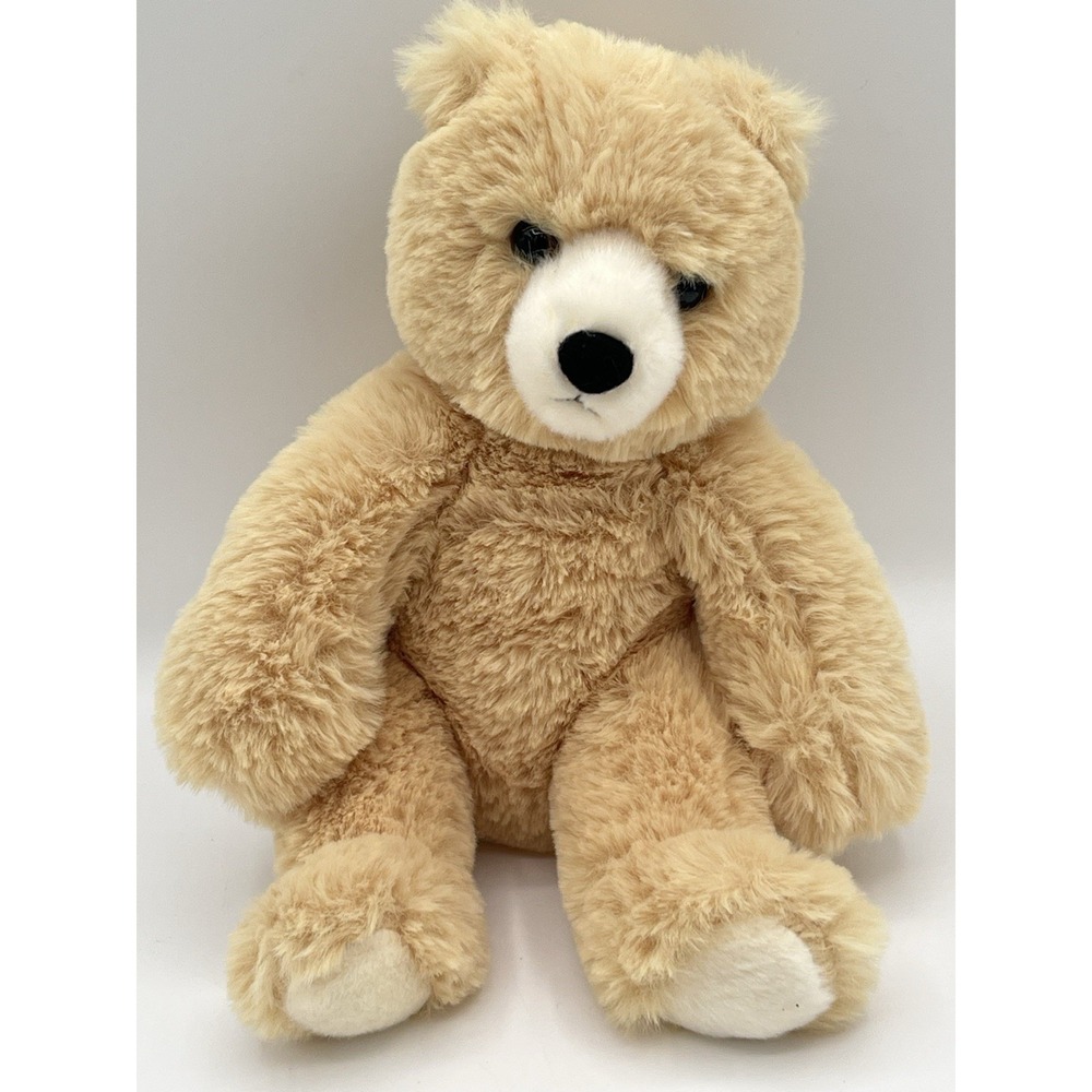 Aurora World Teddy Bear Plush 9" Sitting Tan Beige Super Soft Stuffed Animal